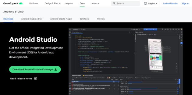 Screenshot di Android-Studio-developer.android.com