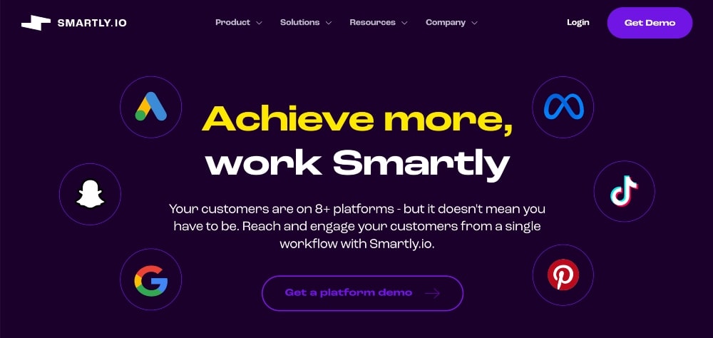 tangkapan layar situs web Smartly.io