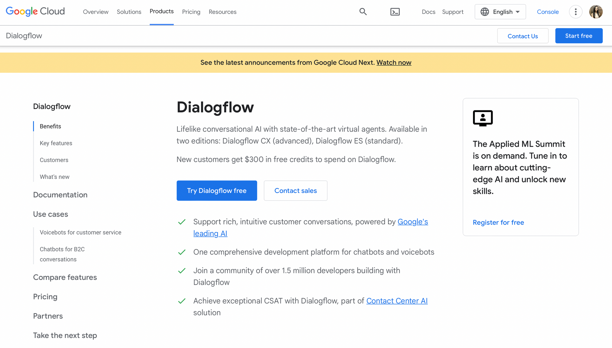 DialogFlow - 用于客户支持的 AI 聊天机器人