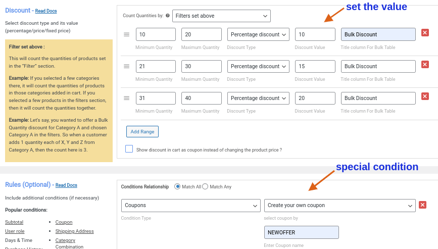 criando cupom de desconto em massa