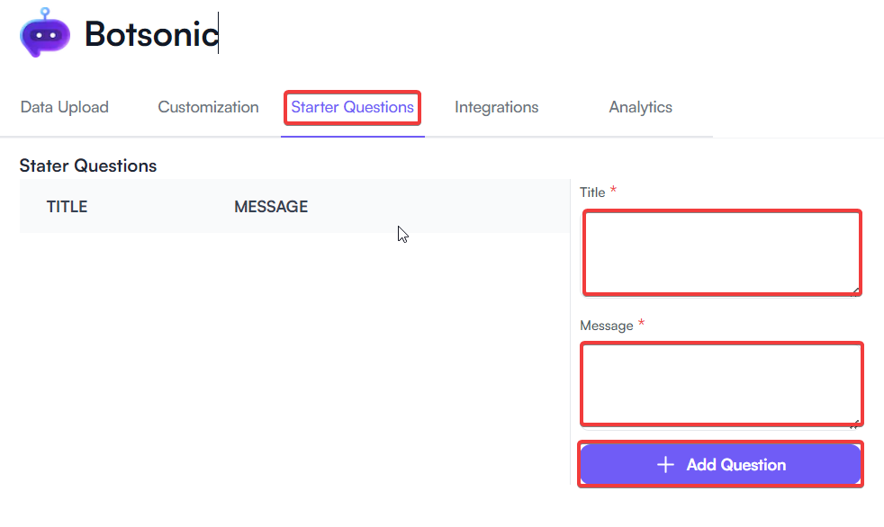 Tambahkan Pertanyaan Pemula ke Botsonic - Bagaimana cara menambahkan obrolan langsung ke toko Shopify?