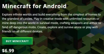 Minecraft apk indirmek için Google Play Store'a gidin