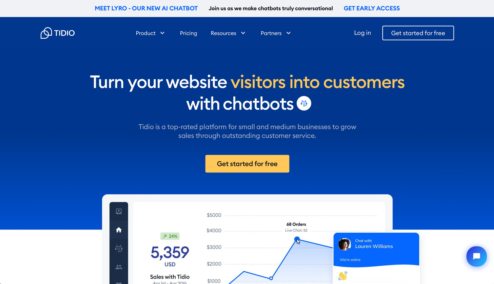 Tidio - Chatbot per l'e-commerce