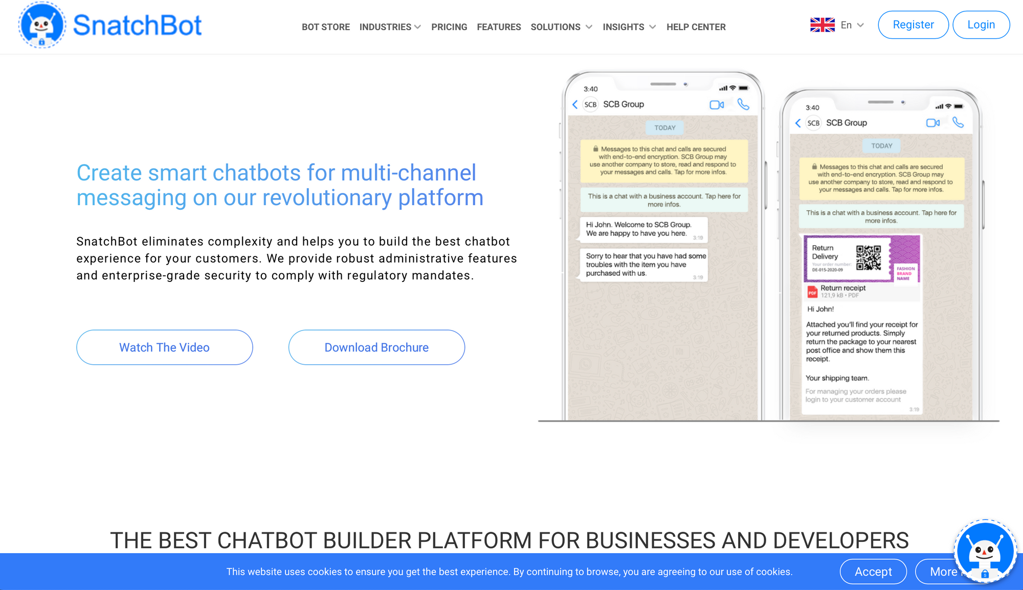 SnatchBot - Chatbot e-commerce