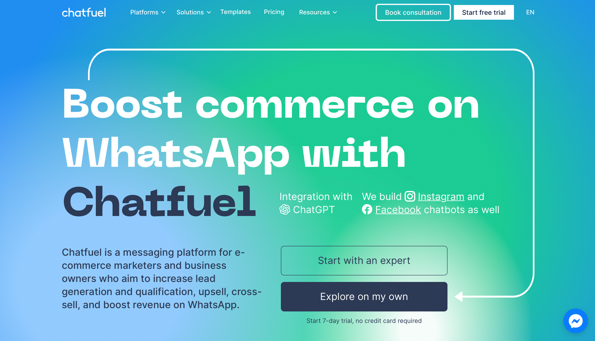 Chatfuel - Chatbot per l'e-commerce