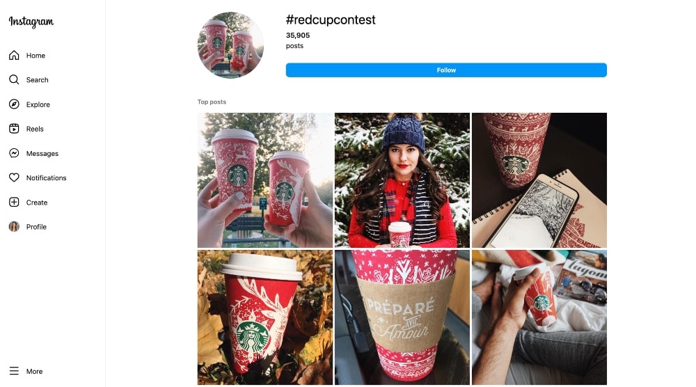 Instagram'da Starbucks kırmızı kupa yarışması başvuruları