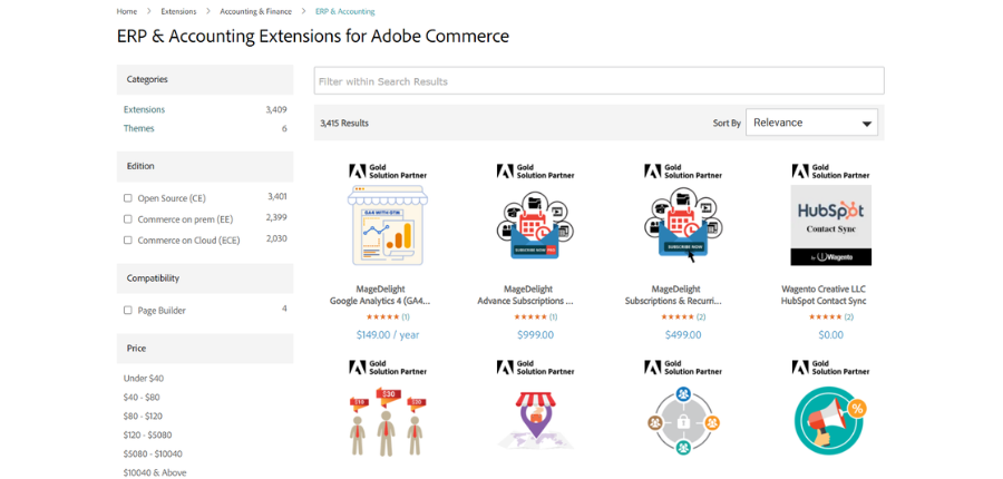 BigCommerce vs Magento - ส่วนขยายสำหรับ Adobe Commerce