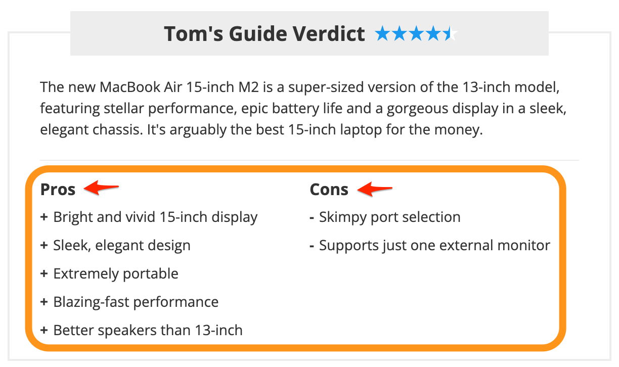 Un exemplu de recenzii de produse din Tom's Guide