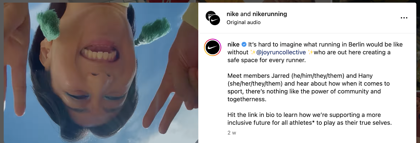 Nike sosyal medya gönderisi - üslup türleri