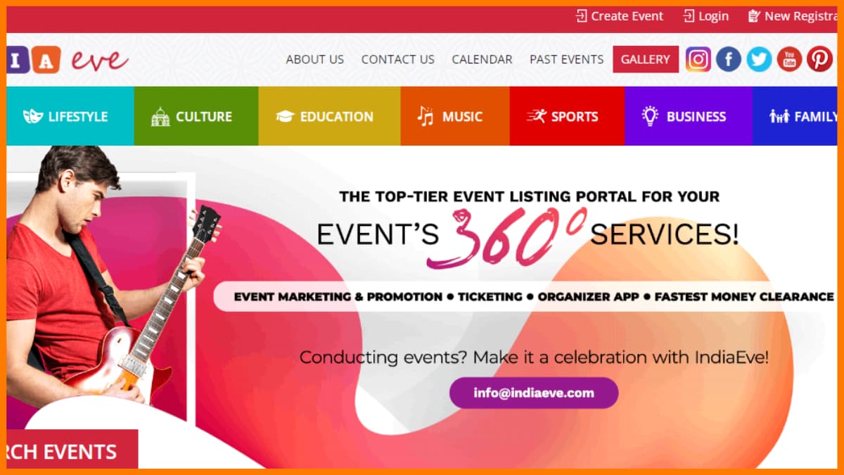 Indiaeve - sitio gratuito de listado de eventos en india