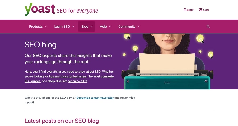 ภาพหน้าจอของบล็อก Yoast SEO