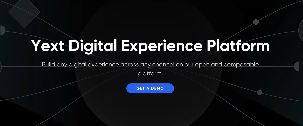 Un'immagine della Yext Digital Experience Platform