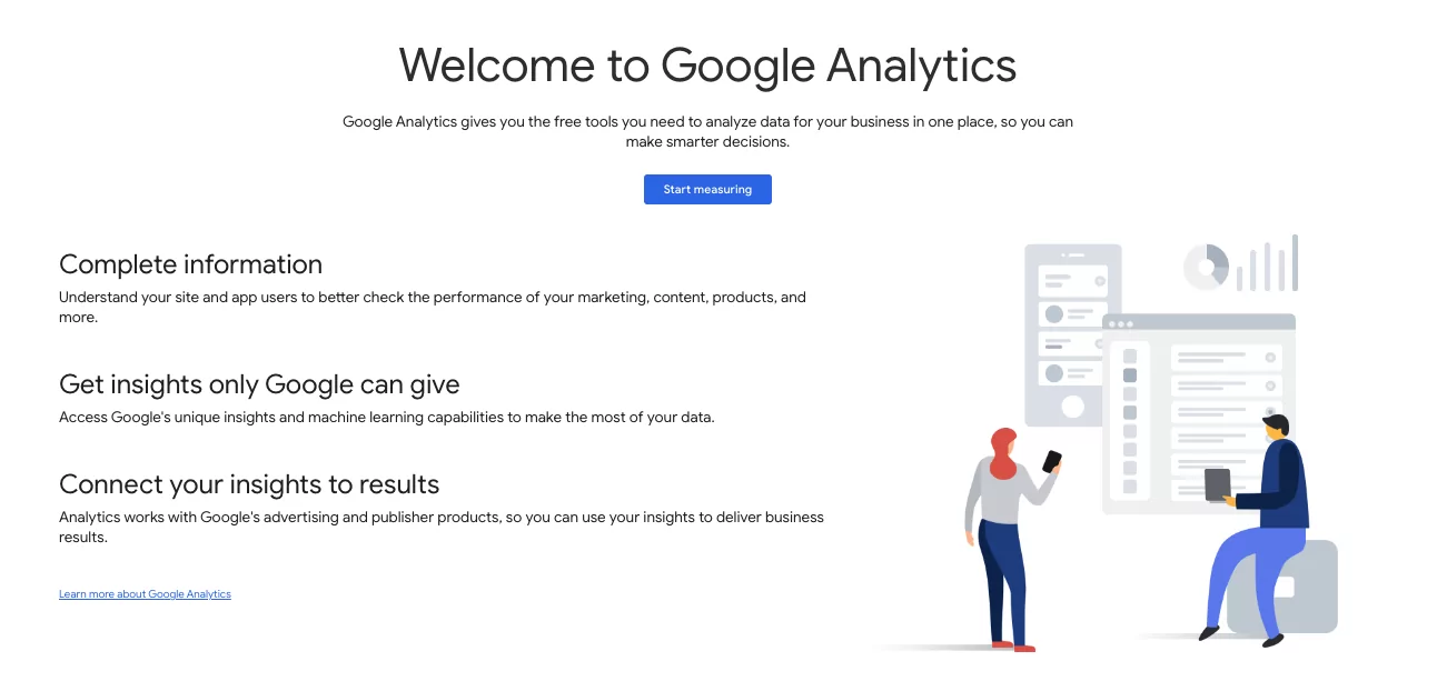 Un grafico che illustra le caratteristiche principali di Google Analytics