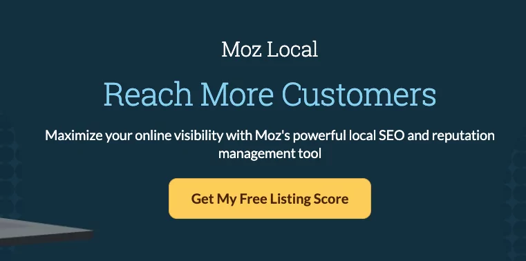 Un'immagine del sito Moz Local SEO che descrive in dettaglio i loro strumenti SEO locali