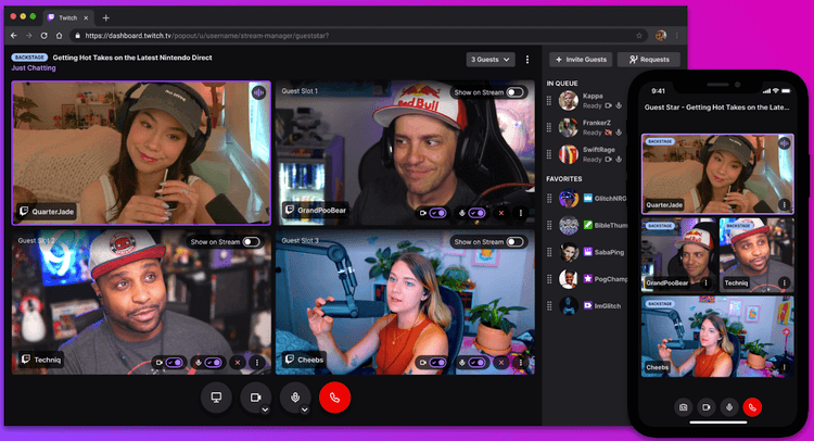 Uma captura de tela da seção Just Chatting do Twitch