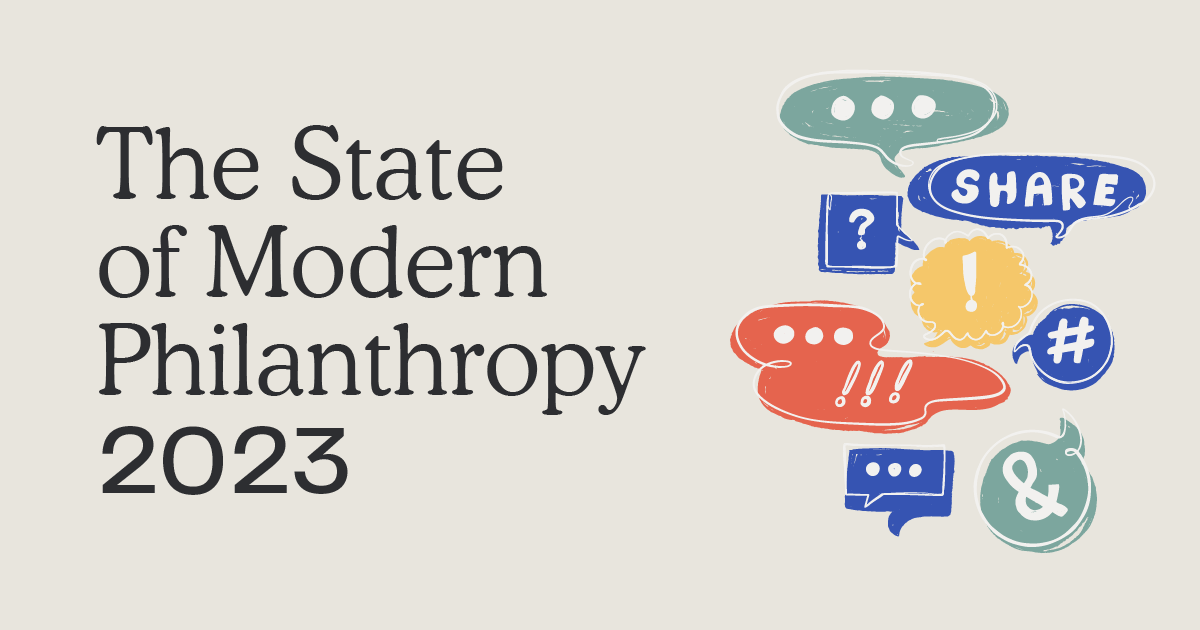 Werbebild für den Bericht „State of Modern Philanthropy“.