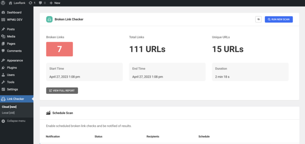 2. WordPress Broken Link Checker