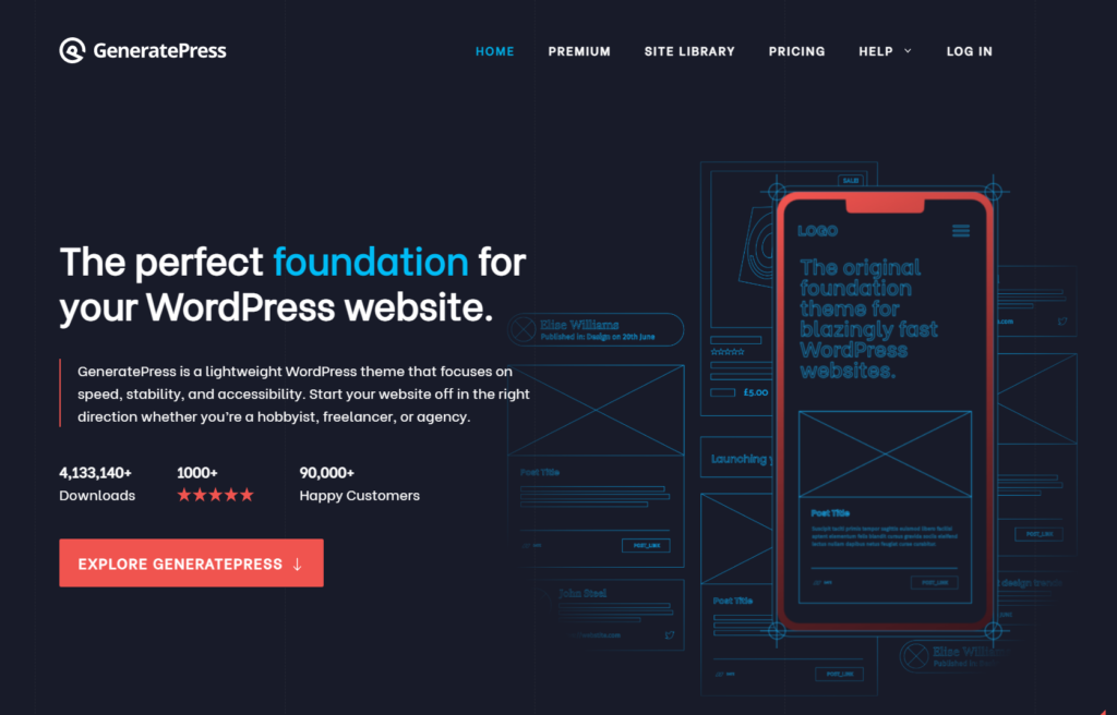 generatepress homepage