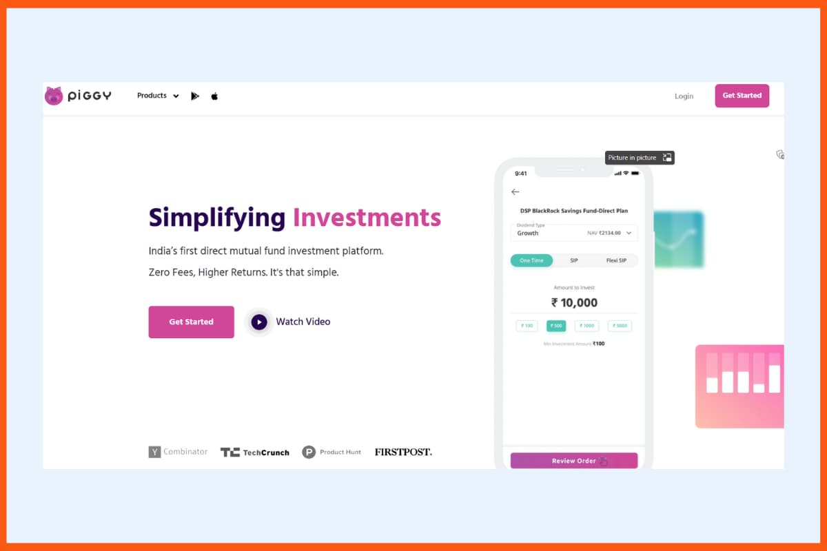 Le migliori startup di fondi comuni di investimento in India - Piggy