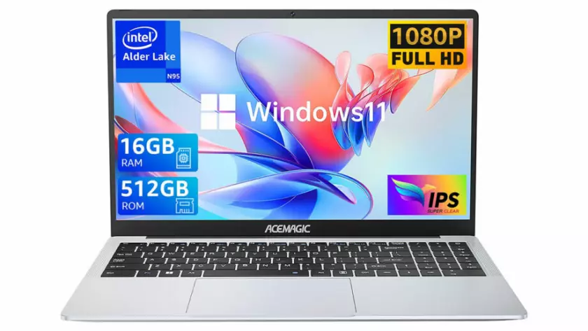 Um laptop ACEMAGIC AX15 com Windows 11.