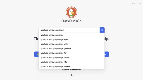 ウェブサイトリダイレクト検索duckduckgo