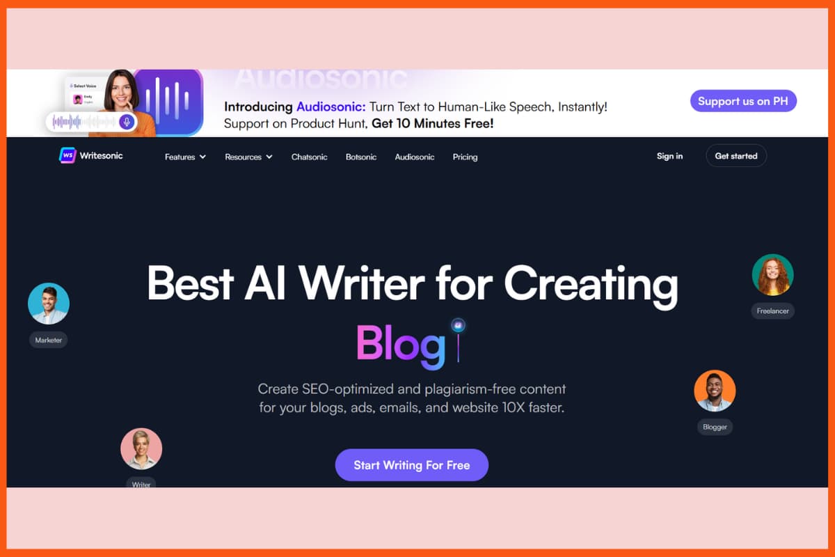 AI を活用したコピーライティング ツール トップ 10 - Writesonic