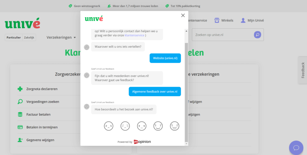 Unive CSAT-Umfrage