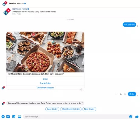 Chatbot Pizza Domino