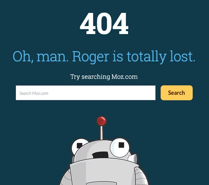 Image d'un message 404 de Moz.com