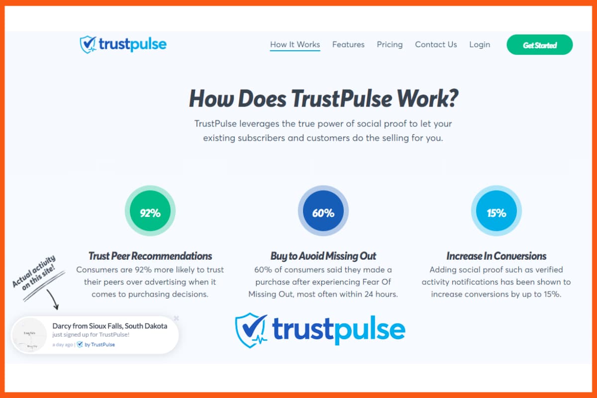 TrustPulse — лучшие плагины всплывающих окон с намерением выхода для WordPress