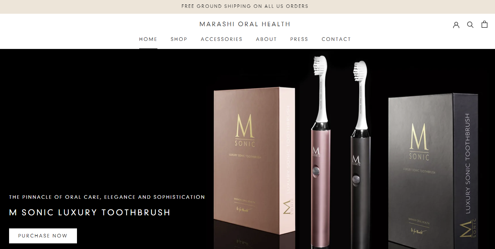 Screenshot der Marashi Oral Health-Website