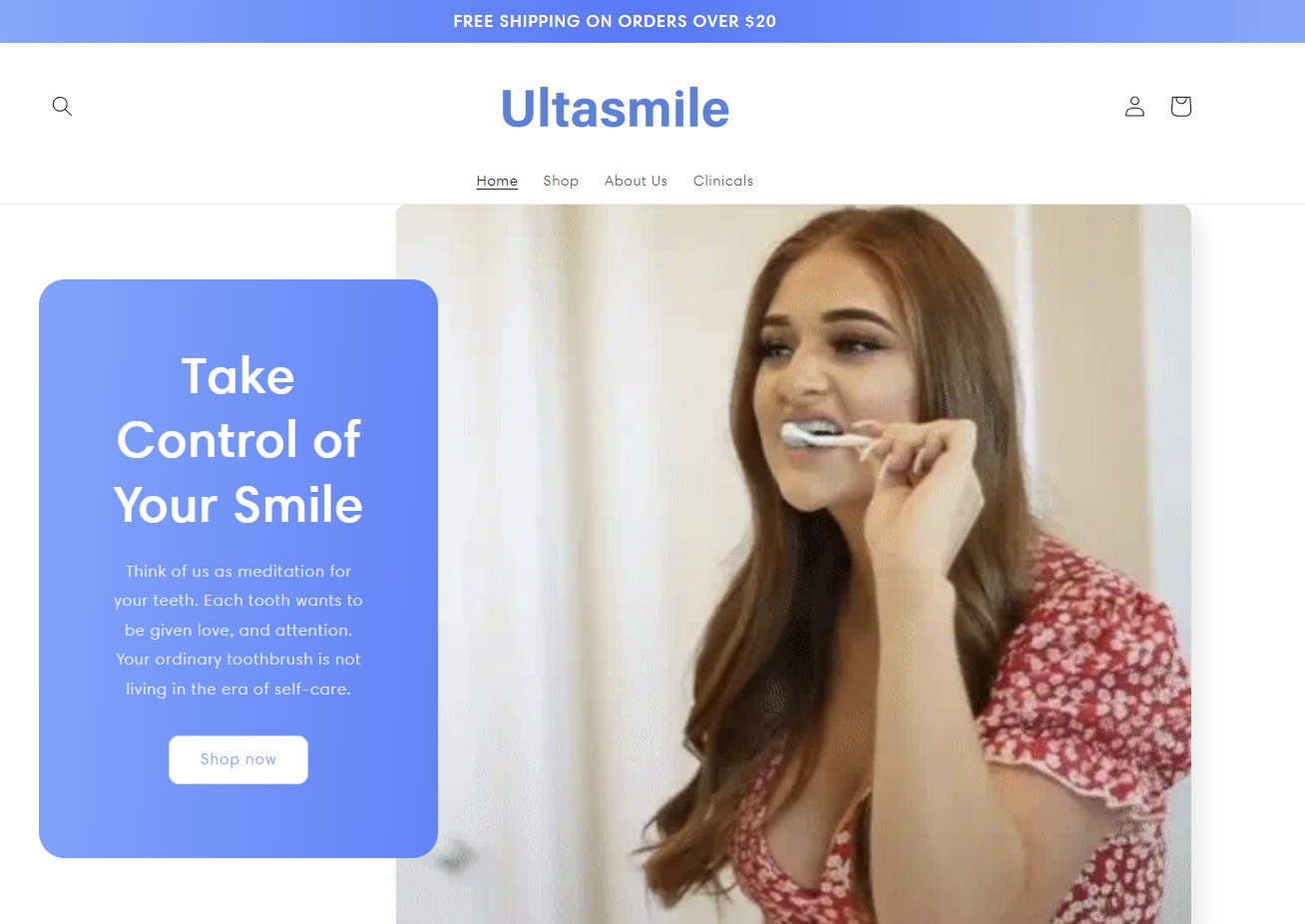 Screenshot der Ultasmile-Website