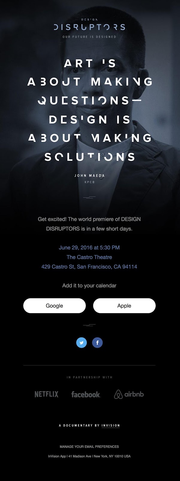 InVision DesignDisruptorsのドキュメンタリーワールドプレミア