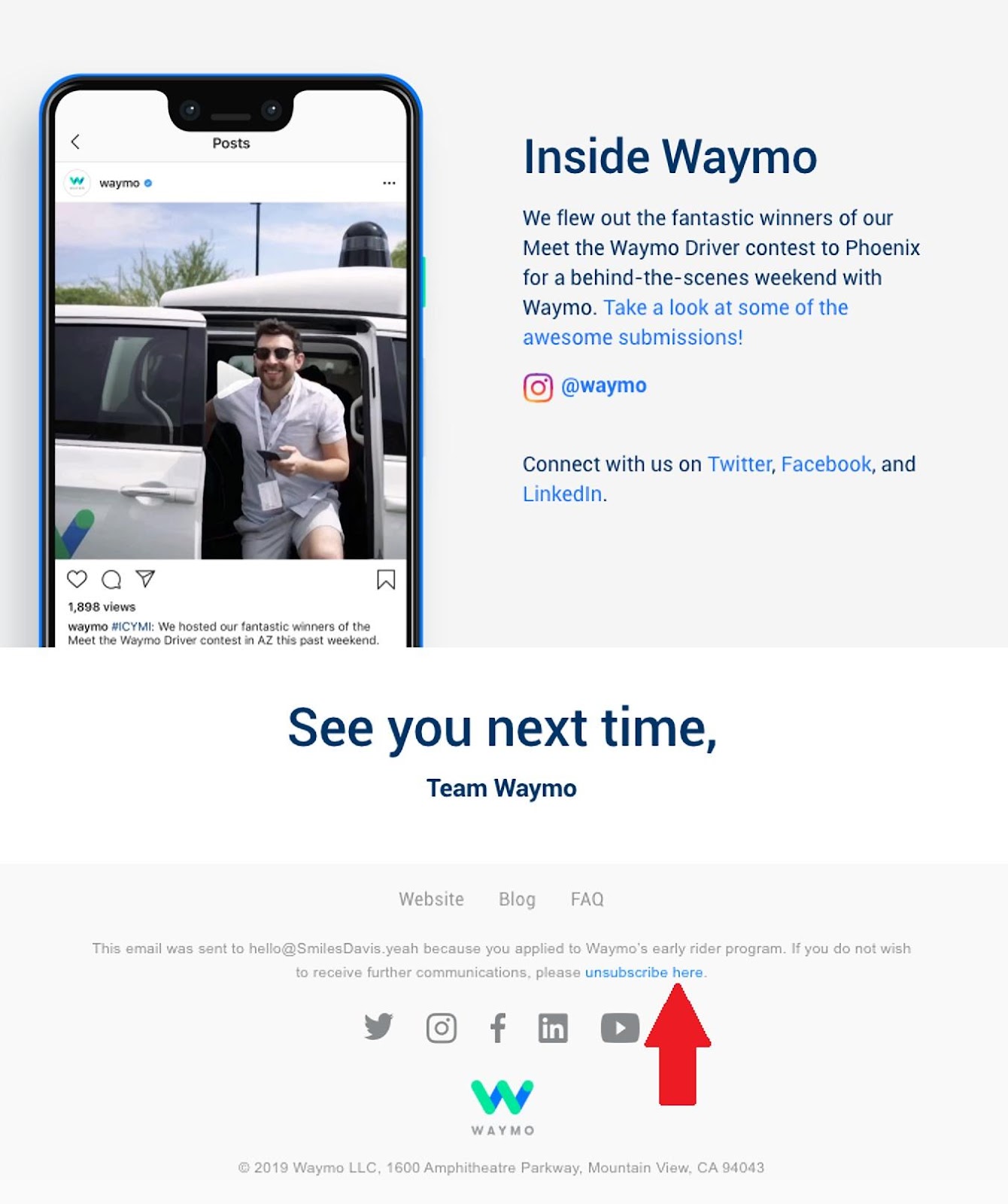 Waymo Instagram-Werbung