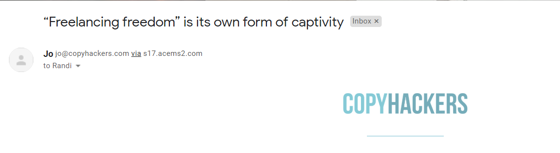 Esempio di email di copyhacker
